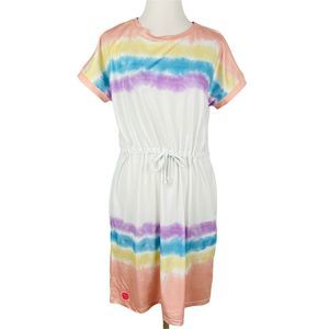 New Simply Southern Tie Dye Dress Womens Small Pockets Short Sleeve Tie Waist